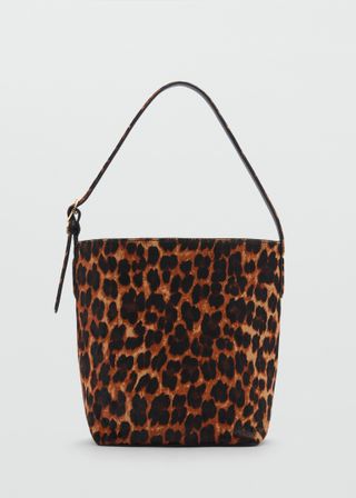 Leopard-Print Leather Bag - Women | Mango Usa