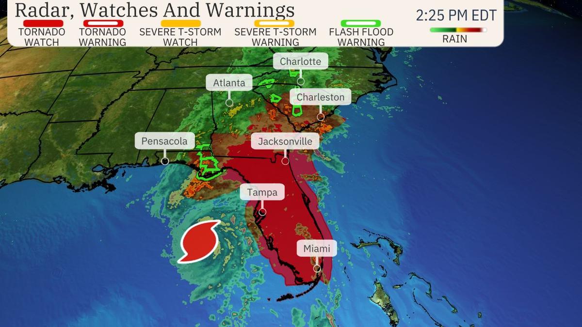 Graphic of the path for Hurricane Helene