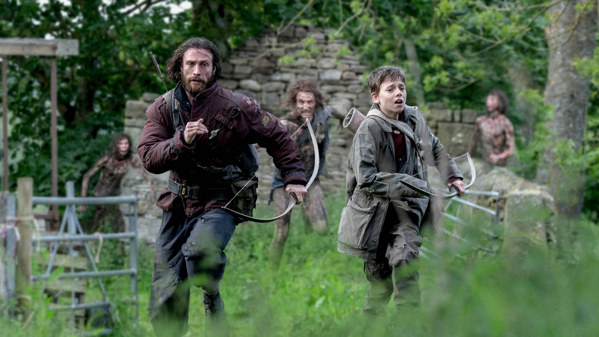Aaron Taylor-Johnson and Alfie Williams in &quot;28 Years Later&quot;