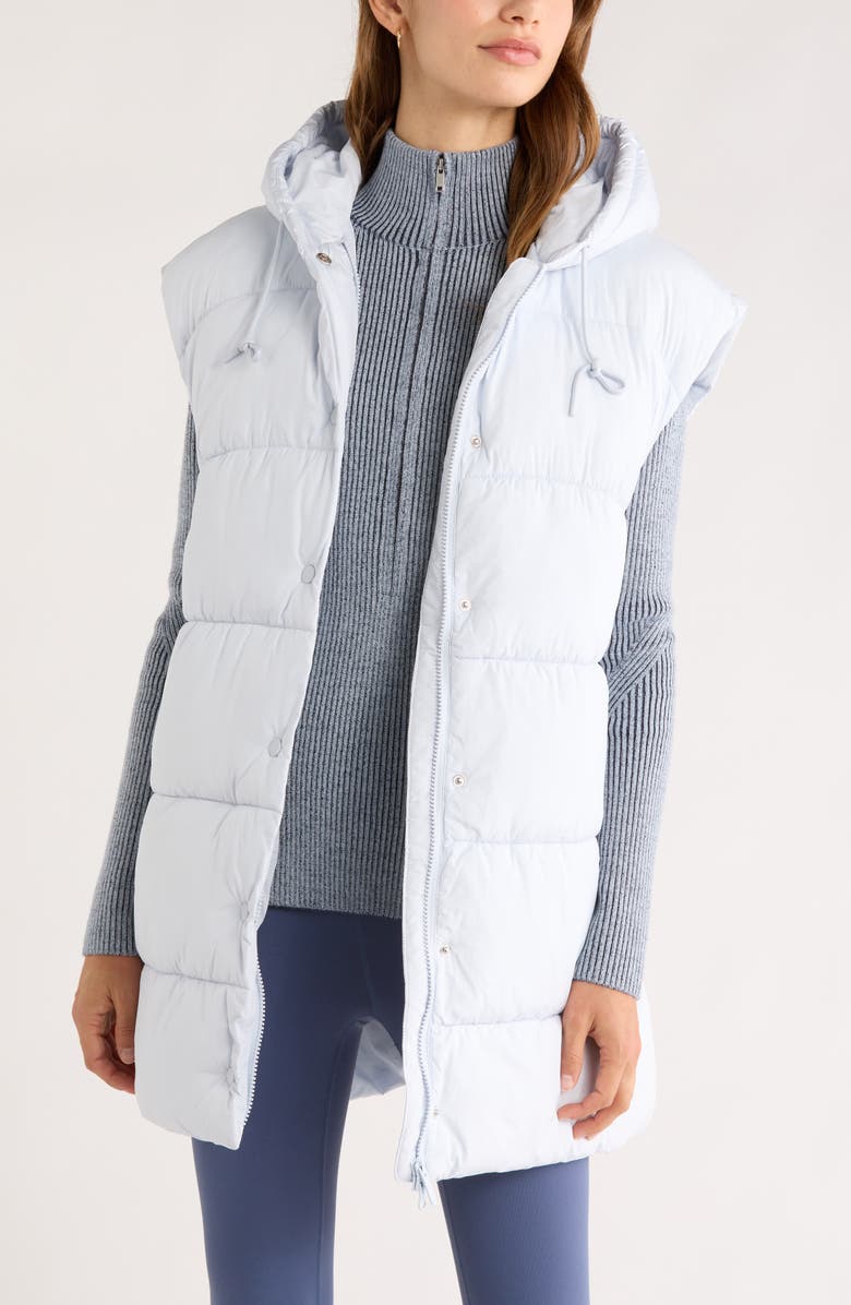 Longline Hooded Puffer Vest