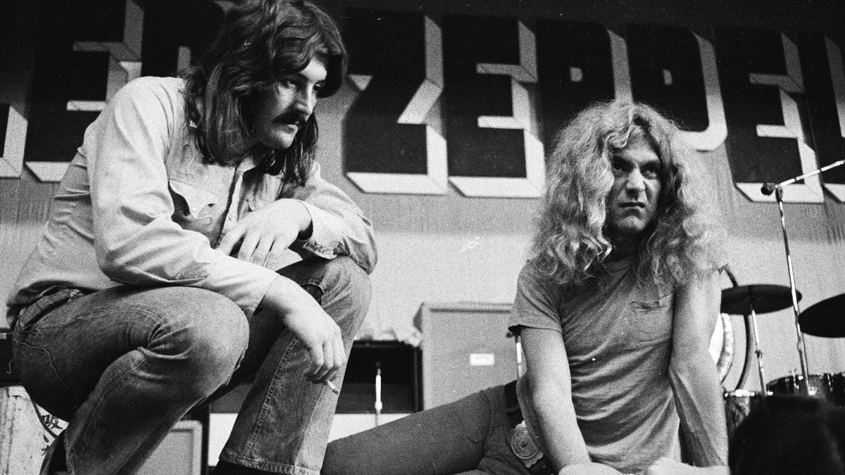 John Bonham and Robert Plant during a rehearsal in Hiroshima, Japan, 1971