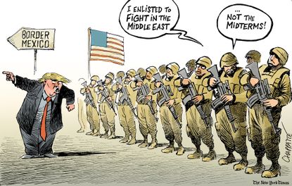 U.S. Trump migrant caravan military border midterm elections