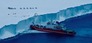 The Dutch science research vessel Agulhas II has been in the Weddell Sea for about a month, surveying the newly exposed region beside the Larsen C ice shelf.