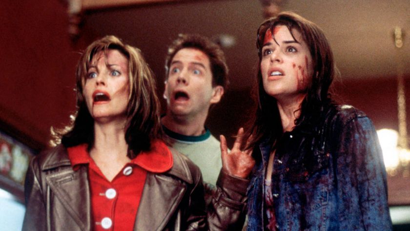 Courteney Cox, Jamie Kennedy, and Neve Campbell in Scream (1996)