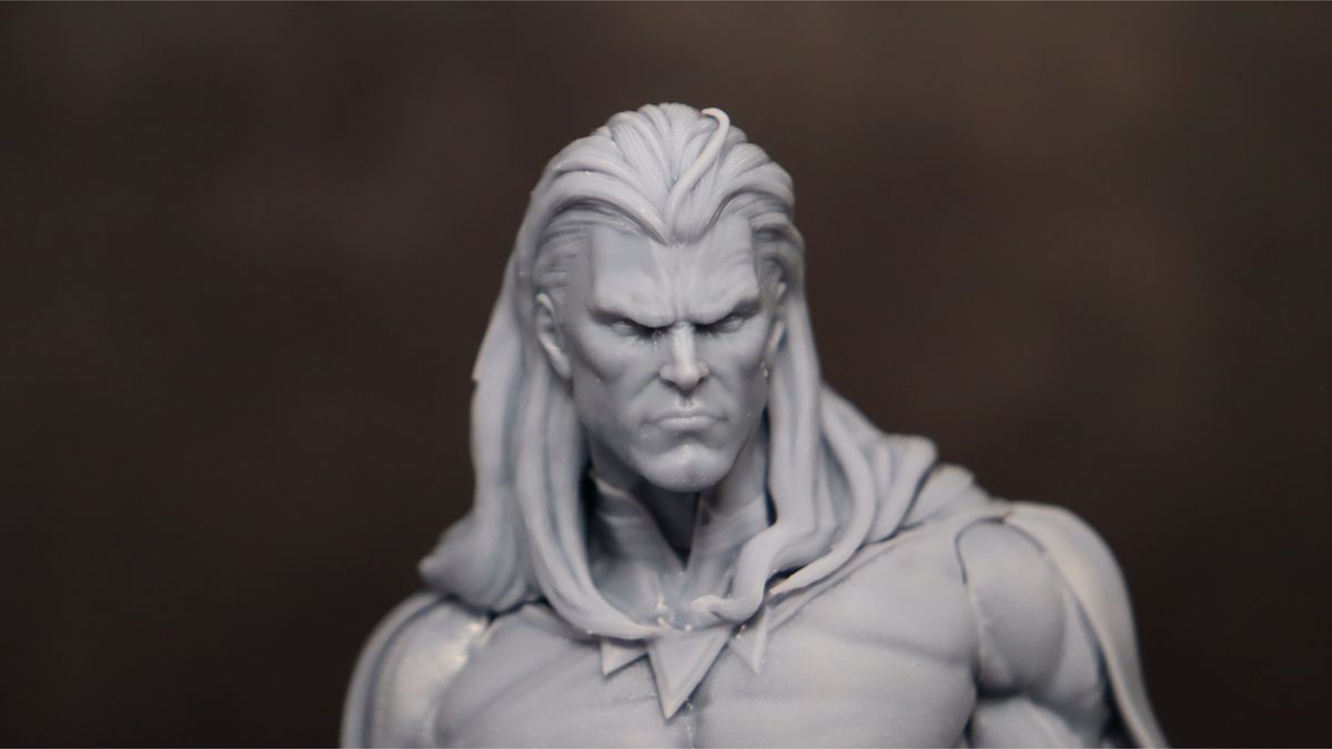 Nova3D Whale3 SE 3D printer-test print-Sentinel-close up of front of face