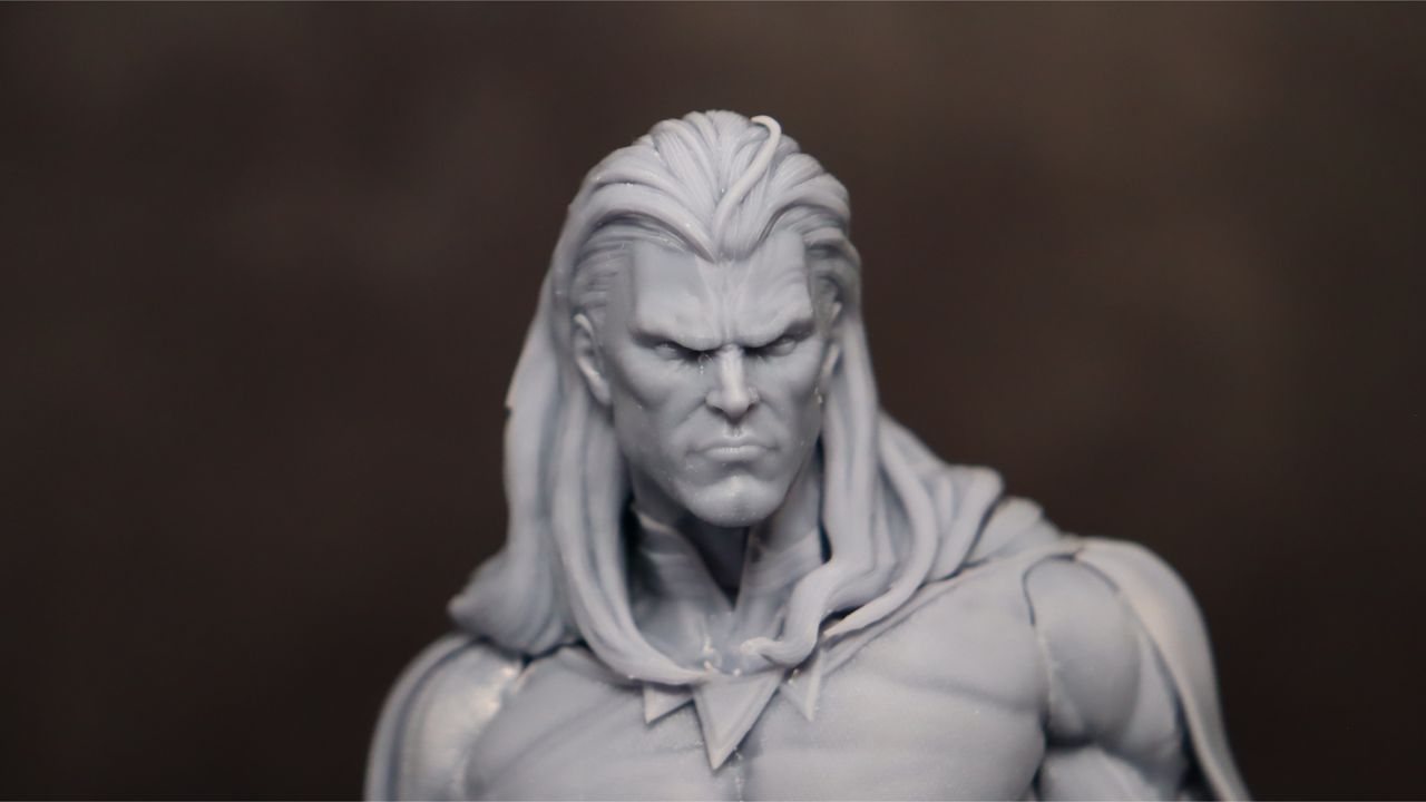 Nova3D Whale3 SE 3D printer-test print-Sentinel-close up of front of face