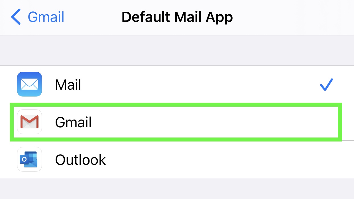 iOS 14 gmail default mail app