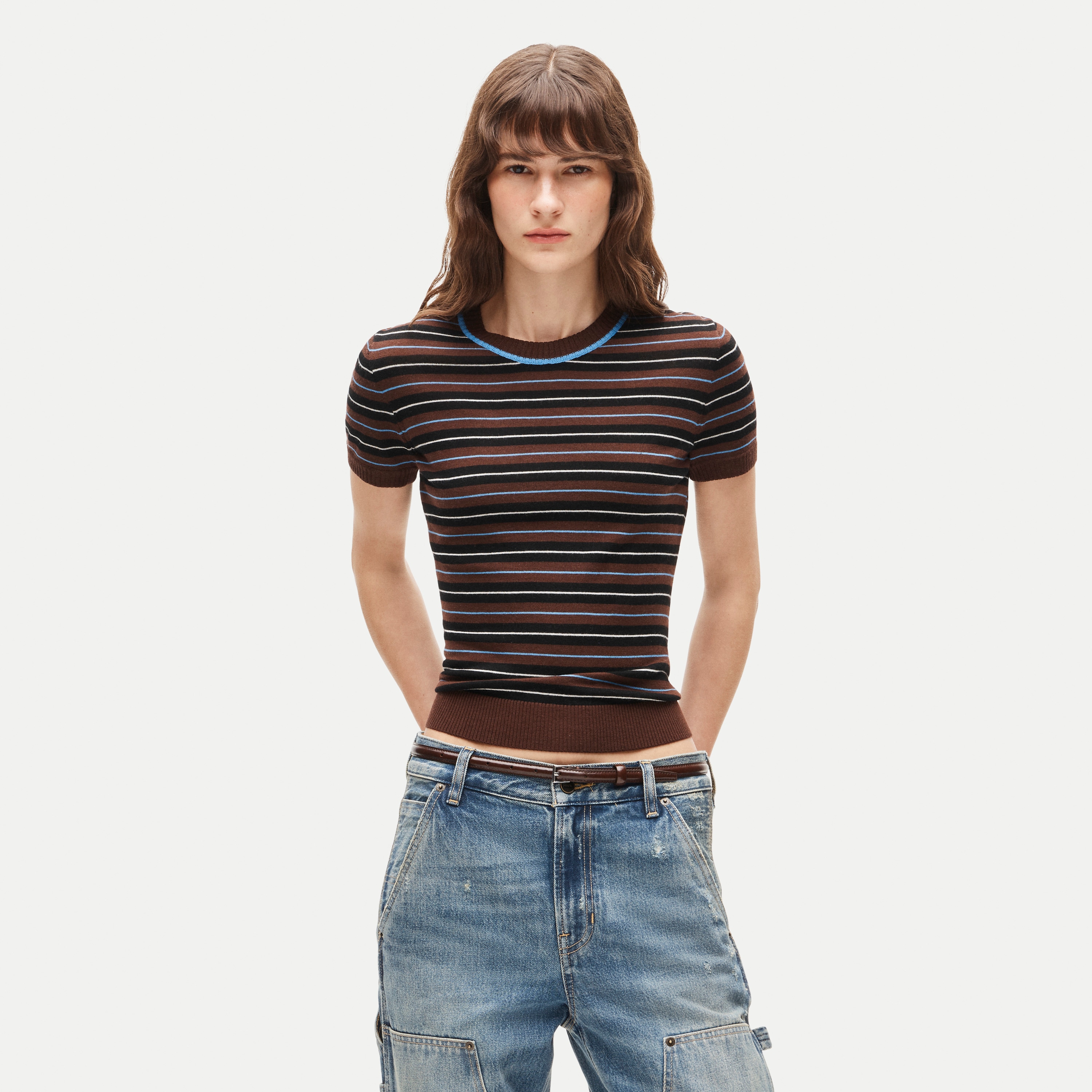 J.Crew, Sweater-Tee in Striped Merino Wool