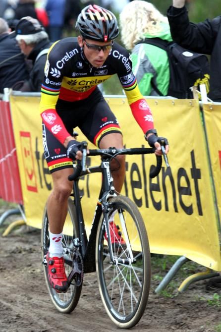 Sven Nys (Crelan) had a bad start and chased all day in Gieten