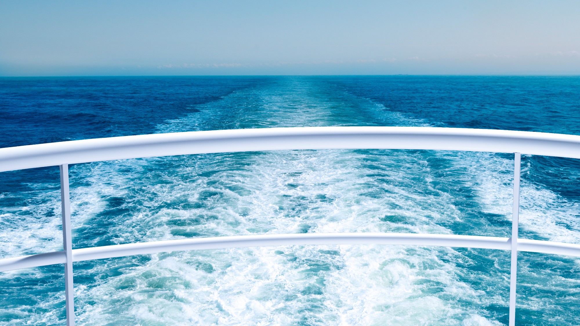 Ocean out of a cruise ship