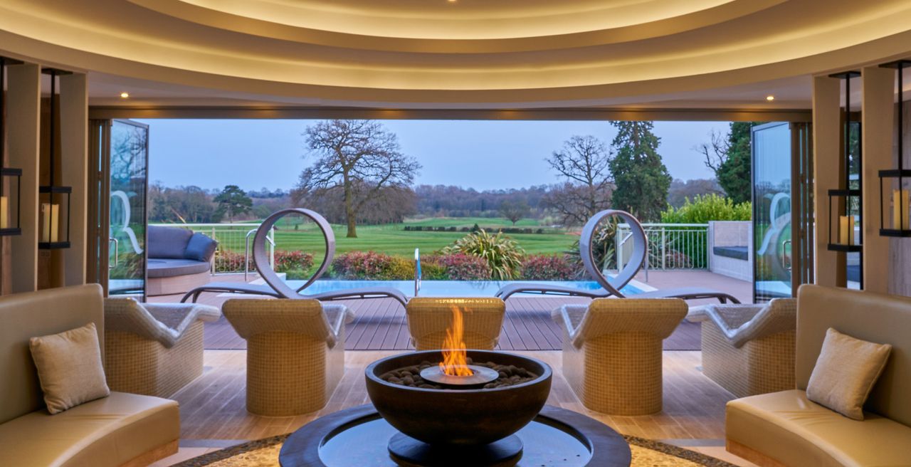 Looking out from the spa garden at Rockliffe Hall