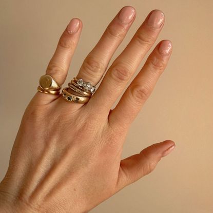 Katie Thomas with Mylee Super Pigment Builder Gel Polish on her nails