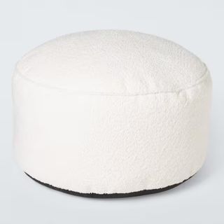 John Lewis Bouclé Beanbag Pouffe, Marshmallow