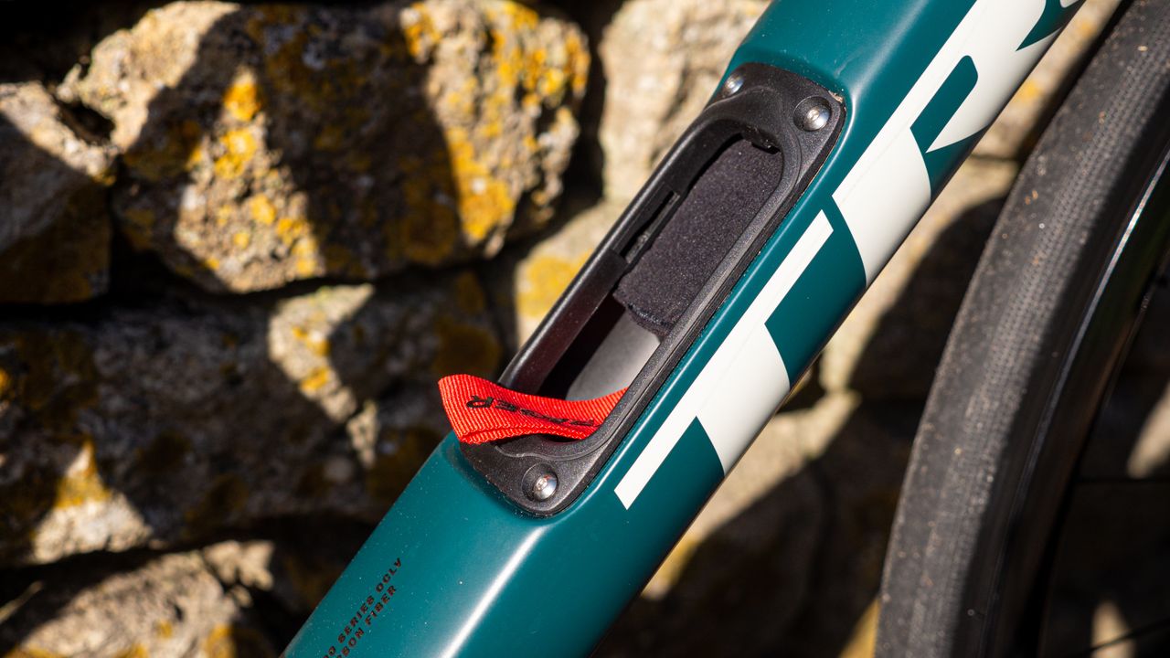 Trek Domane SLR 9 leaning against a stone wall