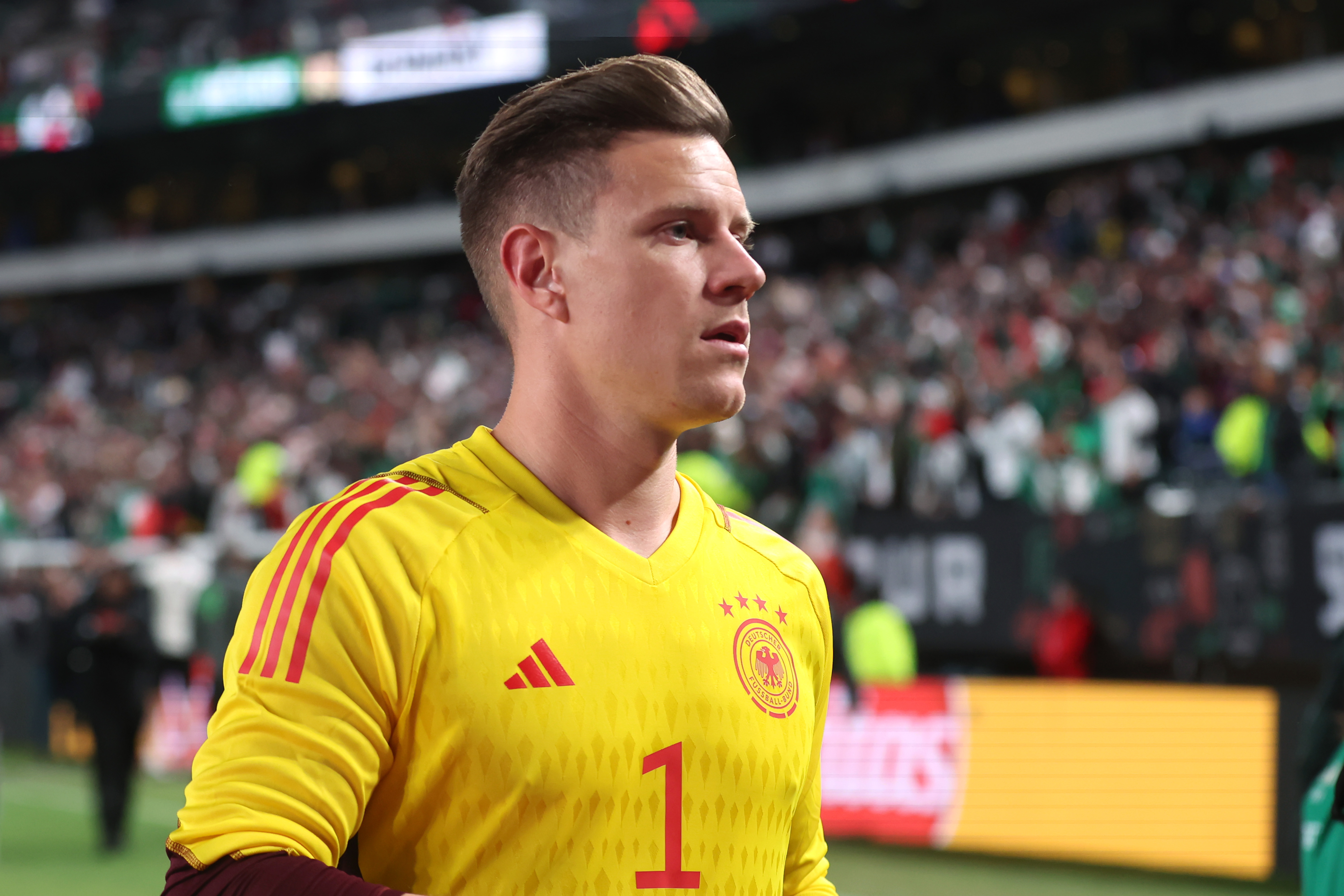 Marc-Andre ter Stegen after a friendly fixture between Germany and Mexico in 2023.