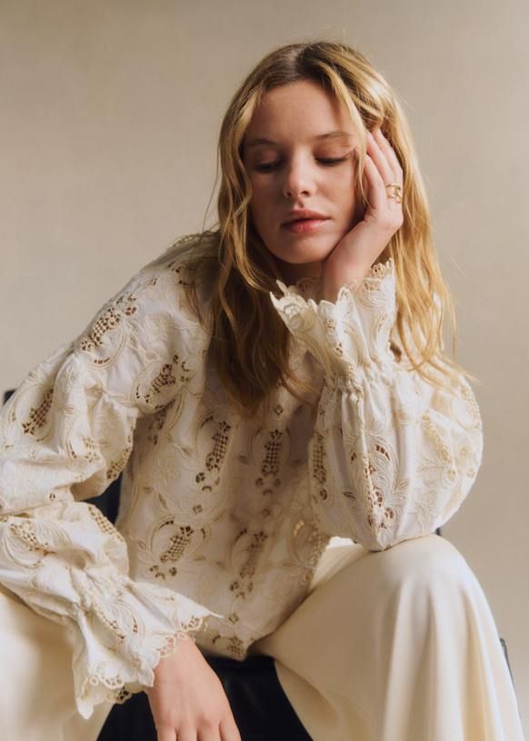 Aly Blouse - Ecru Lace - Organic Cotton - Organic Textile - S&eacute;zane