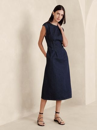 Lina Italian Denim Midi Dress