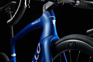Image shows headtube design of the Pinarello F road bike