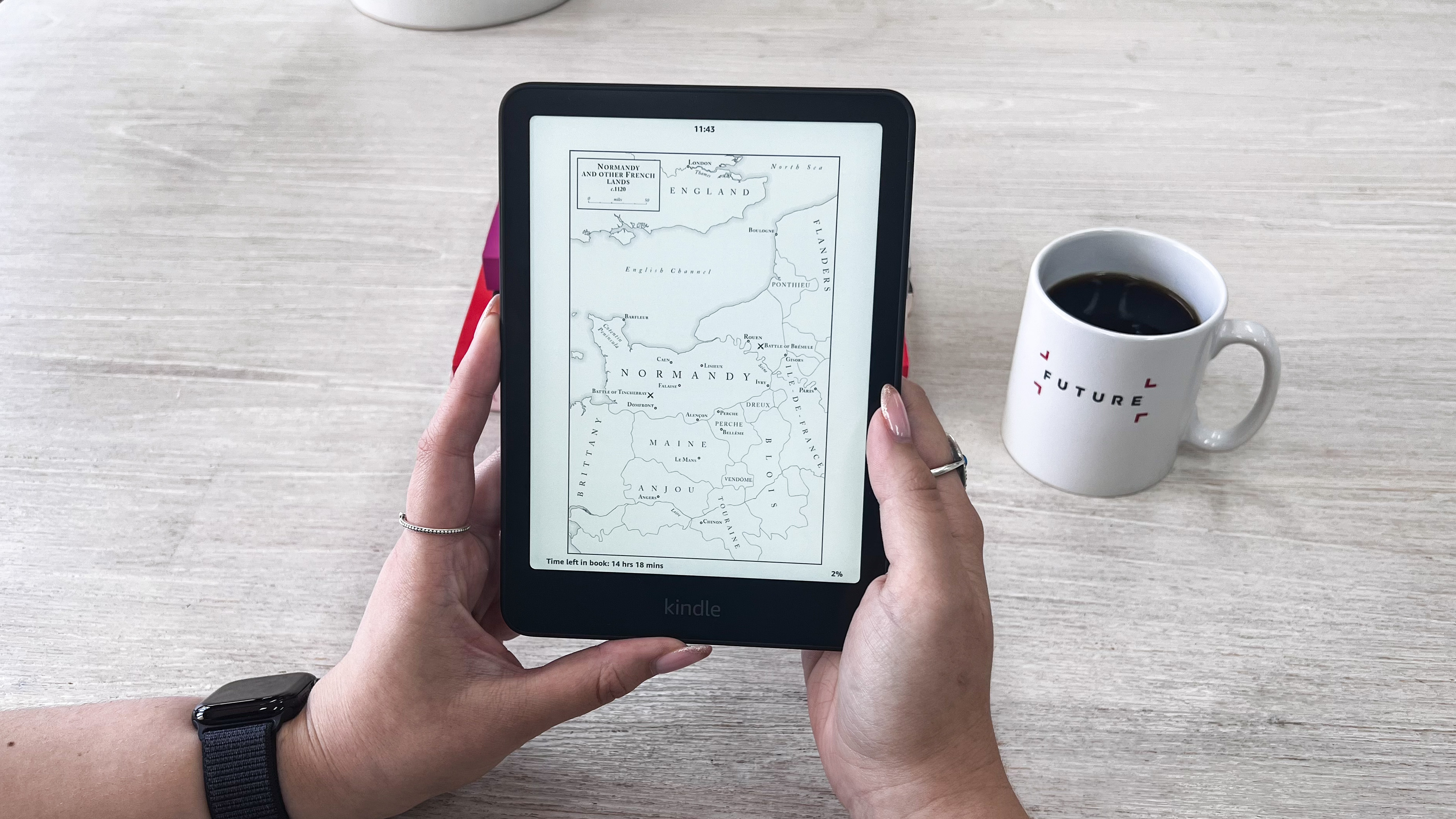 A map displayed on the screen of the Amazon Kindle Paperwhite (2024)