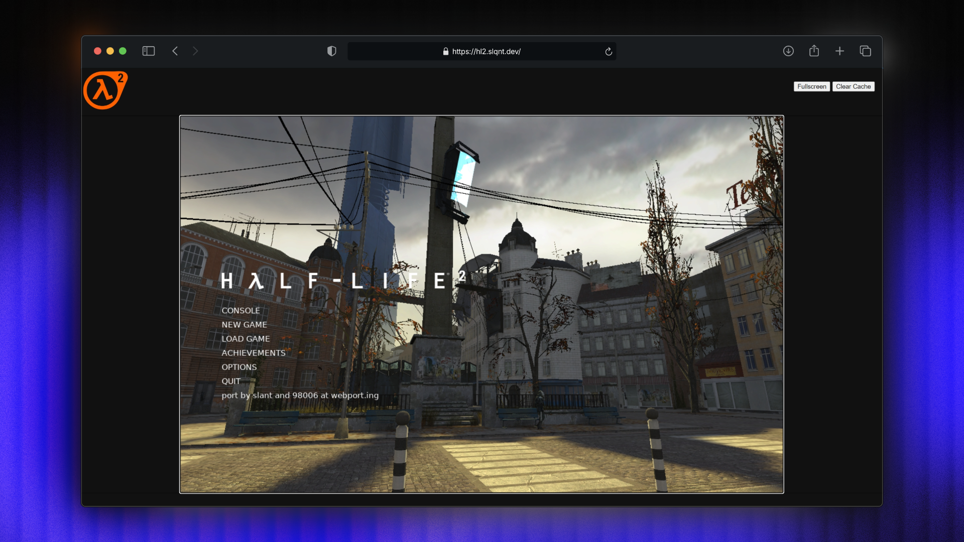 Half-Life 2 running in a browser thanks to an unofficial port from Slqnt and 98006.