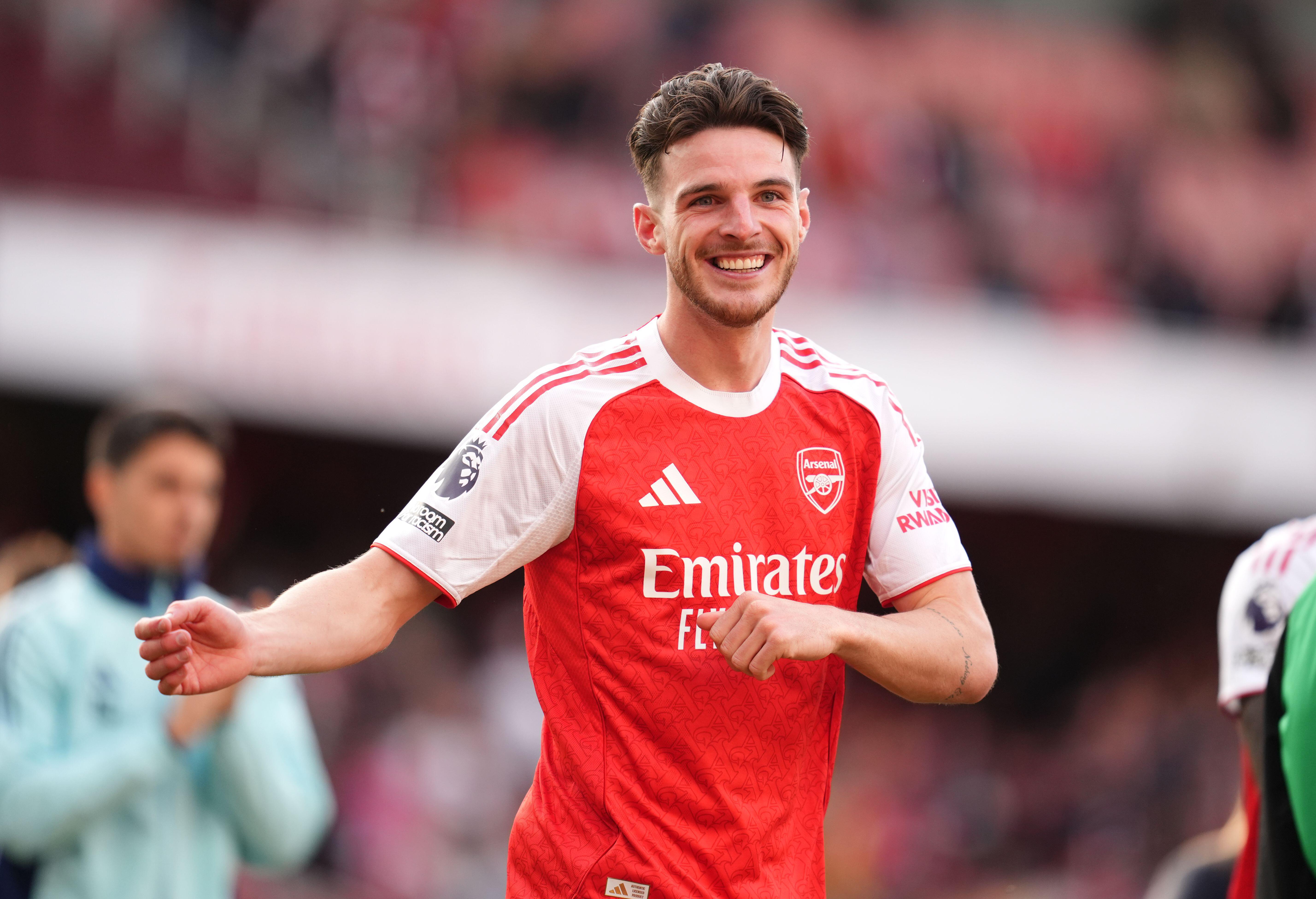 Arsenal midfielder Declan Rice, May 2025