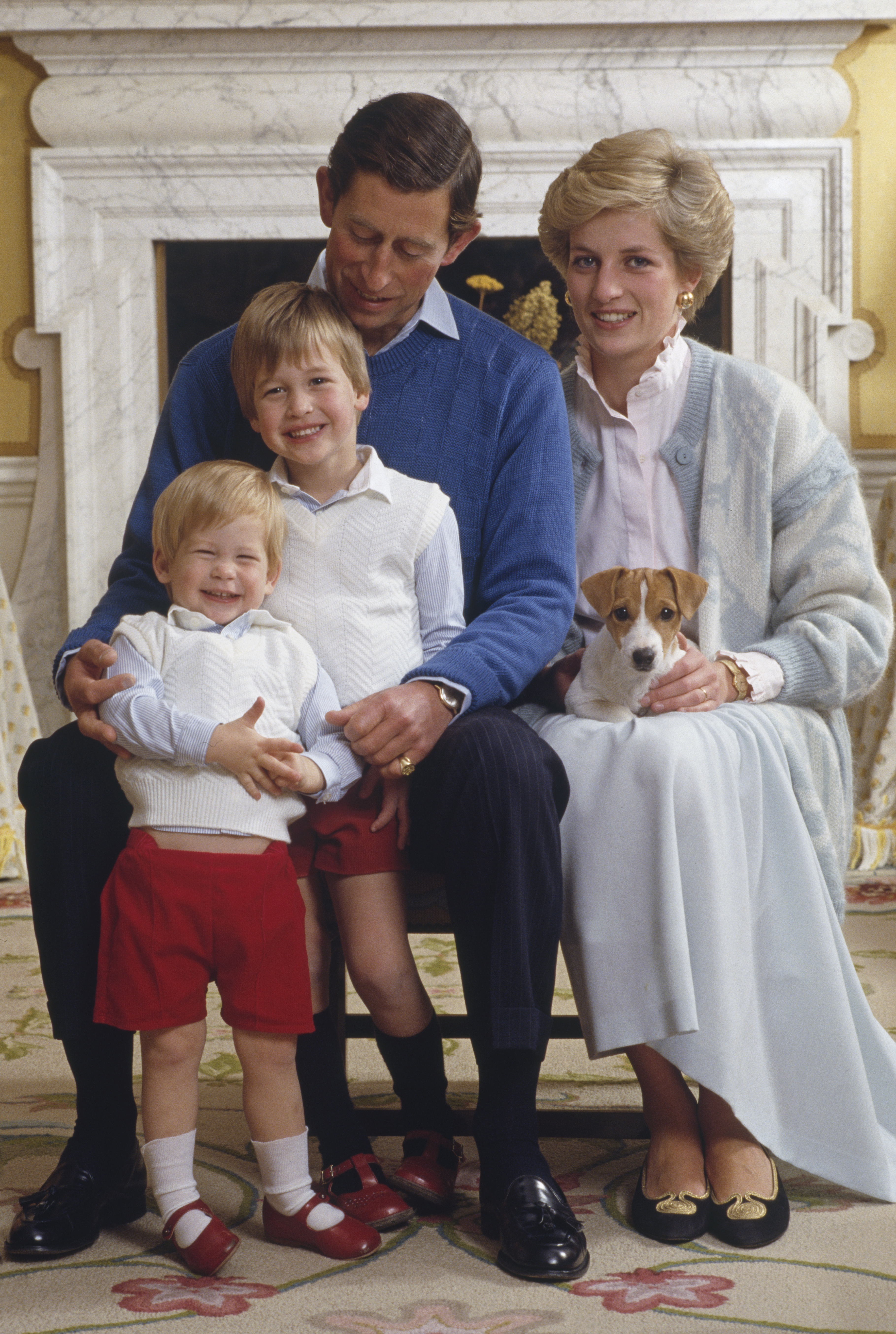 Princess Diana with husband King Charles and their sons Prince William and Prince Harry