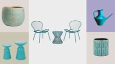 Teal garden furniture and accessories 