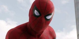 Spider-Man's face in Homecoming