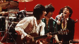 The Rolling Stones in New York City, May 1978. Left to right: Ronnie Wood, Keith Richards and Mick Jagger.