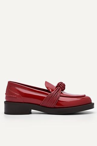 PEDRO Red Leather Knot Loafers