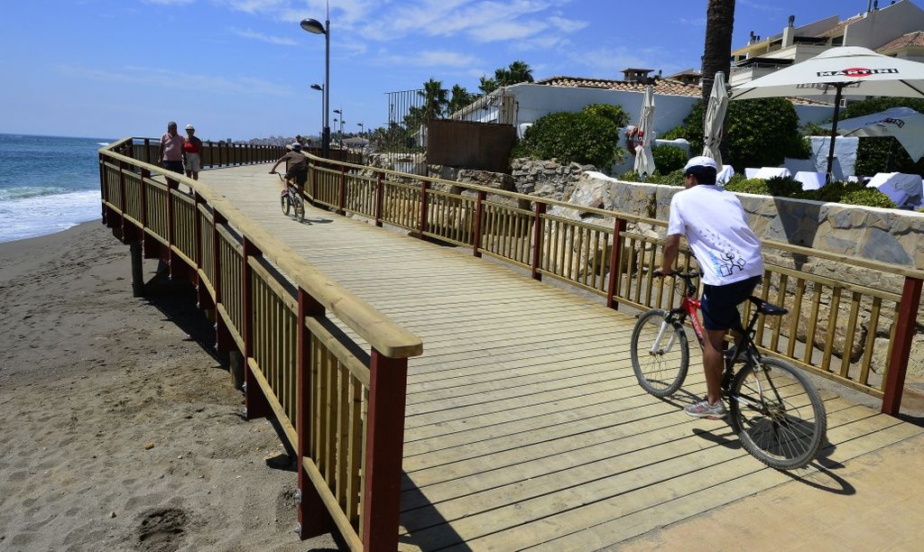 The boardwalk section of the Vuelta a Espa&ntilde;a stage 1 team time trial