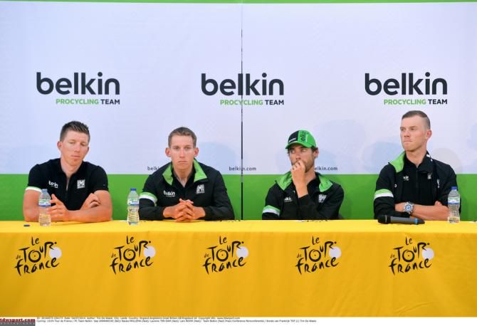 Belkin riders at the pre-Tour de France press conference