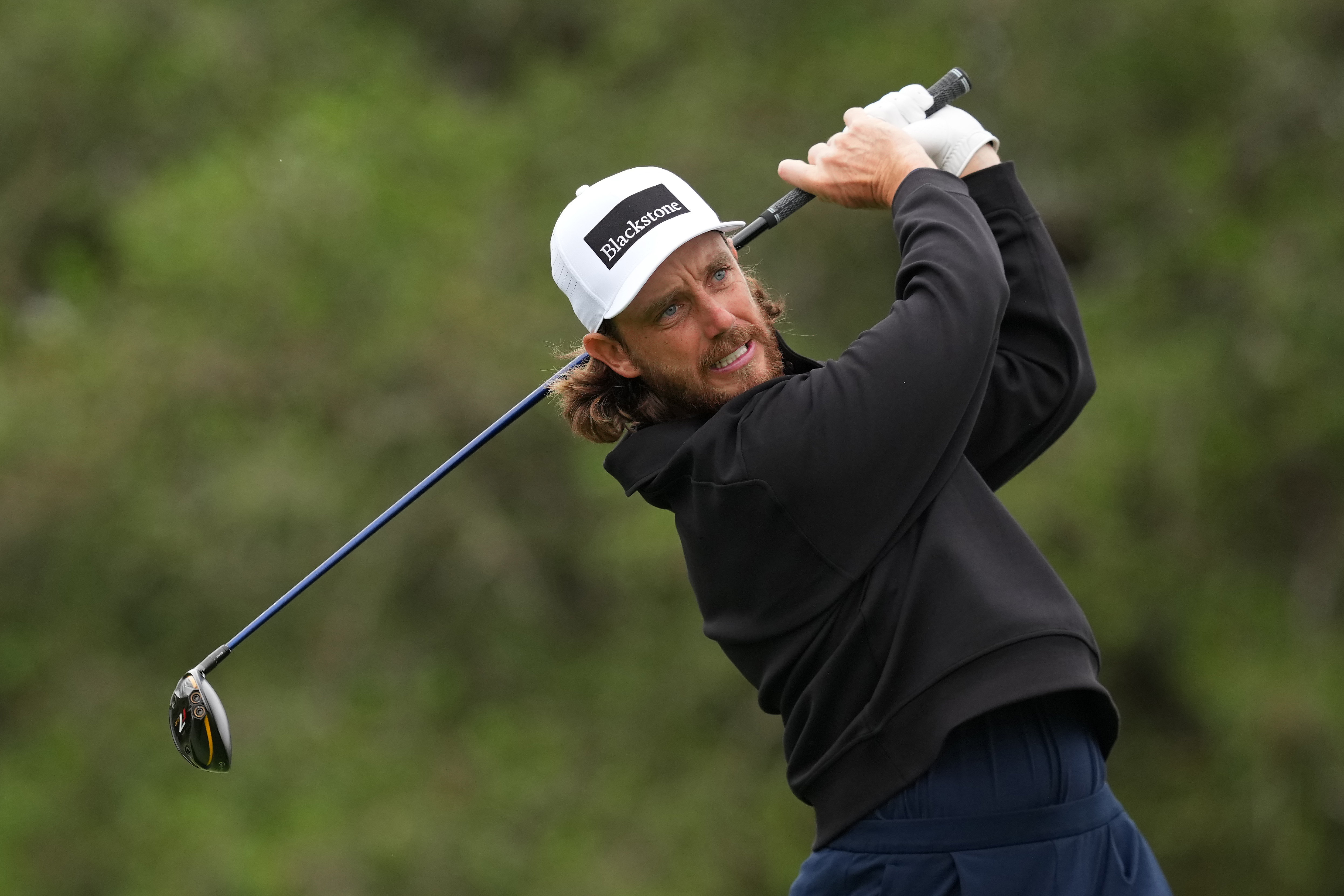 Tommy Fleetwood plays his shot from the second tee during the final round of the Valero Texas Open 2026 at TPC San Antonio