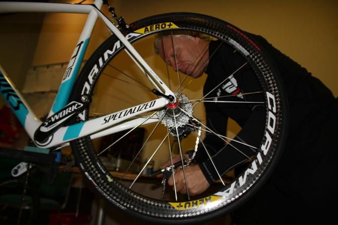 Each bike is built up by one of the team's experienced mechanics