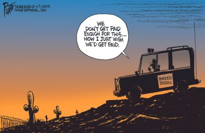 Editorial cartoon U.S. government shutdown Trump border patrol