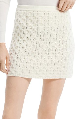 Cable-Knit Felted Wool-Cashmere Mini Skirt