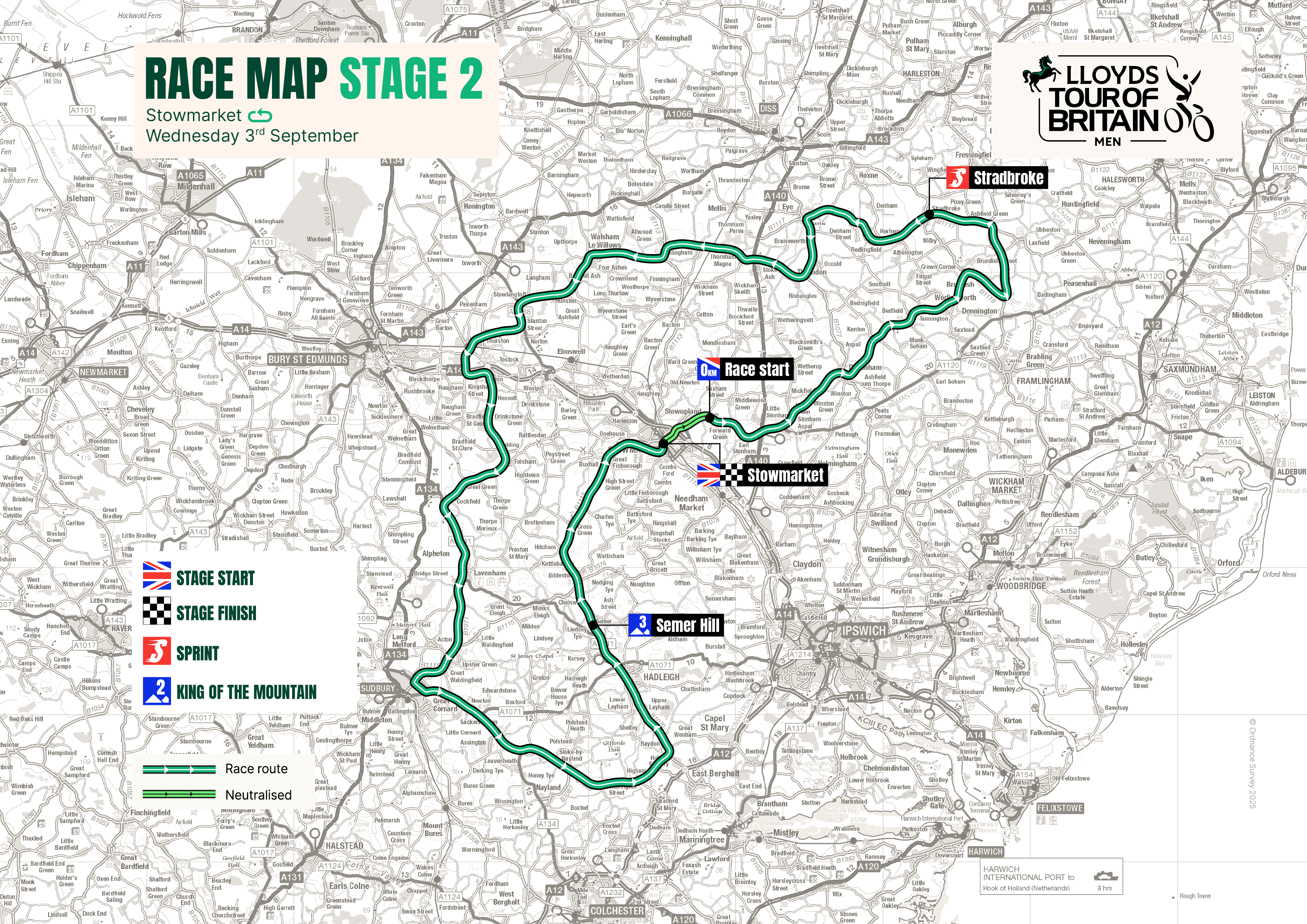 The maps of the Tour of Britain Men 2025