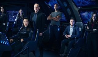 Marvel's Agents Of S.H.I.E.L.D. Ming-Na Wen Clark Gregg the crew on the bridge