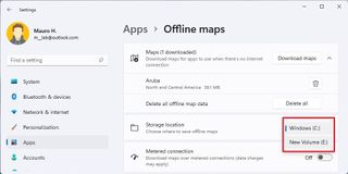 Change offline maps location