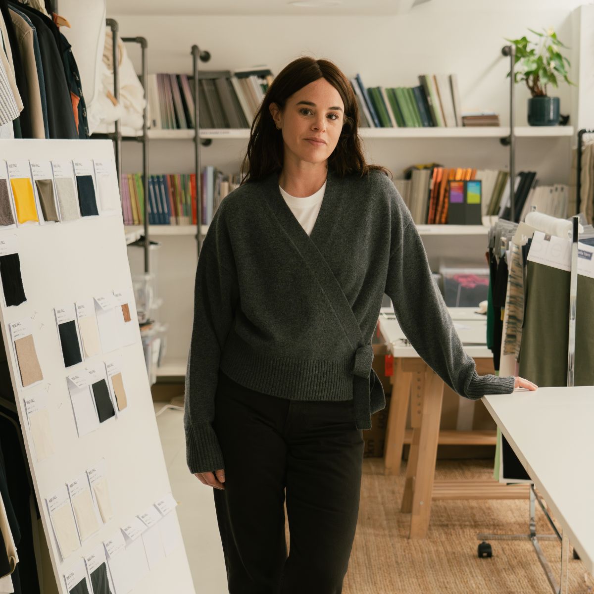 rise &amp; Fall creative director natalie hasseck poses in her design studio