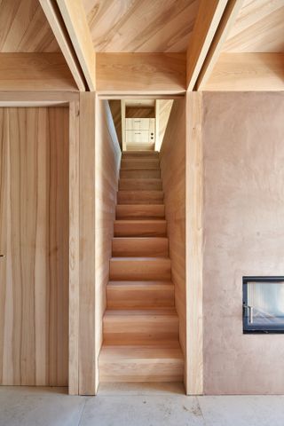 Haus Anton II, a timber dwelling by manfred lux, using wood to radical purism