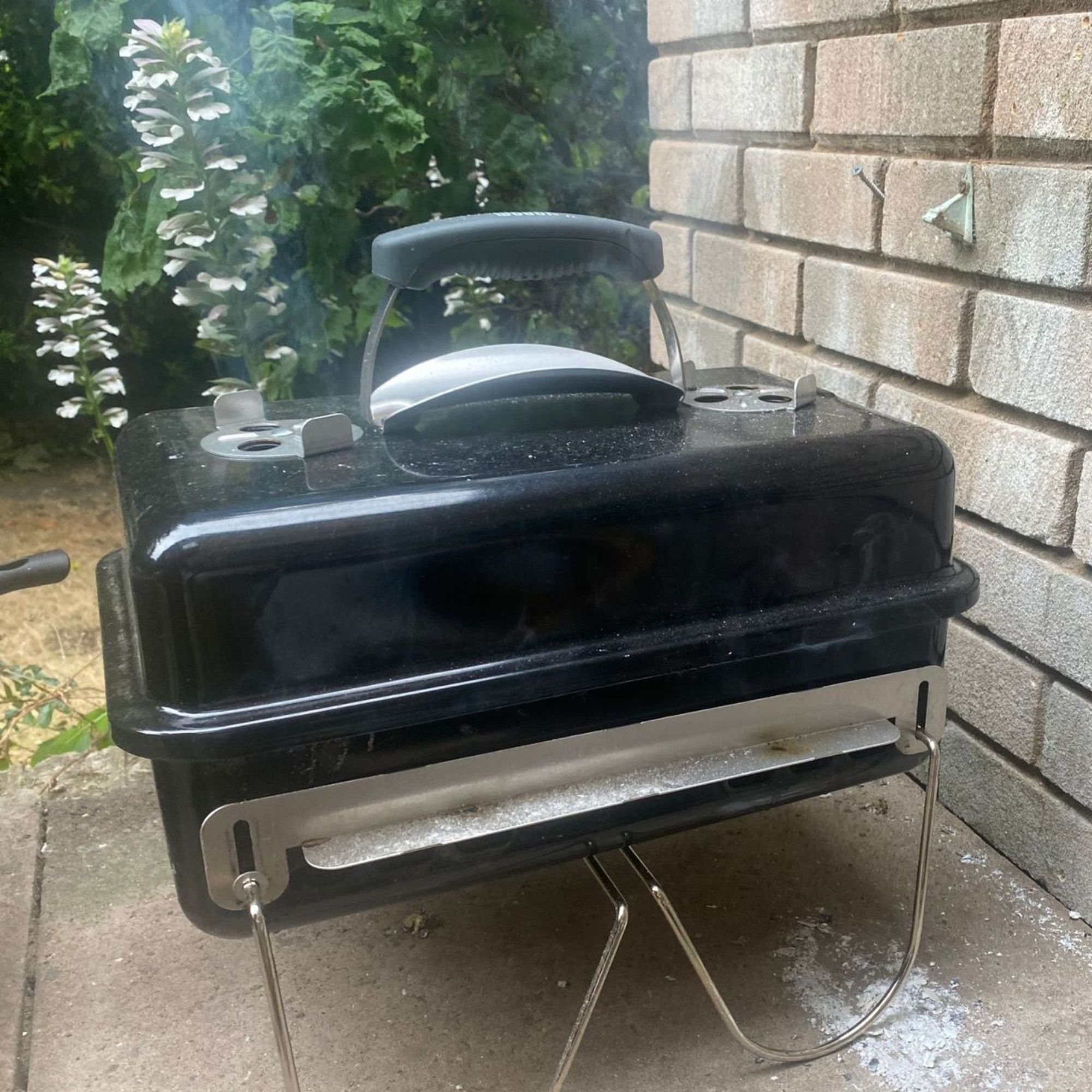 Weber Go Anywhere black bbq on terrace