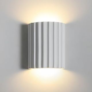 OTTOSON Contemporary Mini Wall Light Minimalist Half-Cylinder Desgin White Wall Mounted Lamp Resin Plaster Wall Sconce for Living Room Bed Room Stairway Hallway