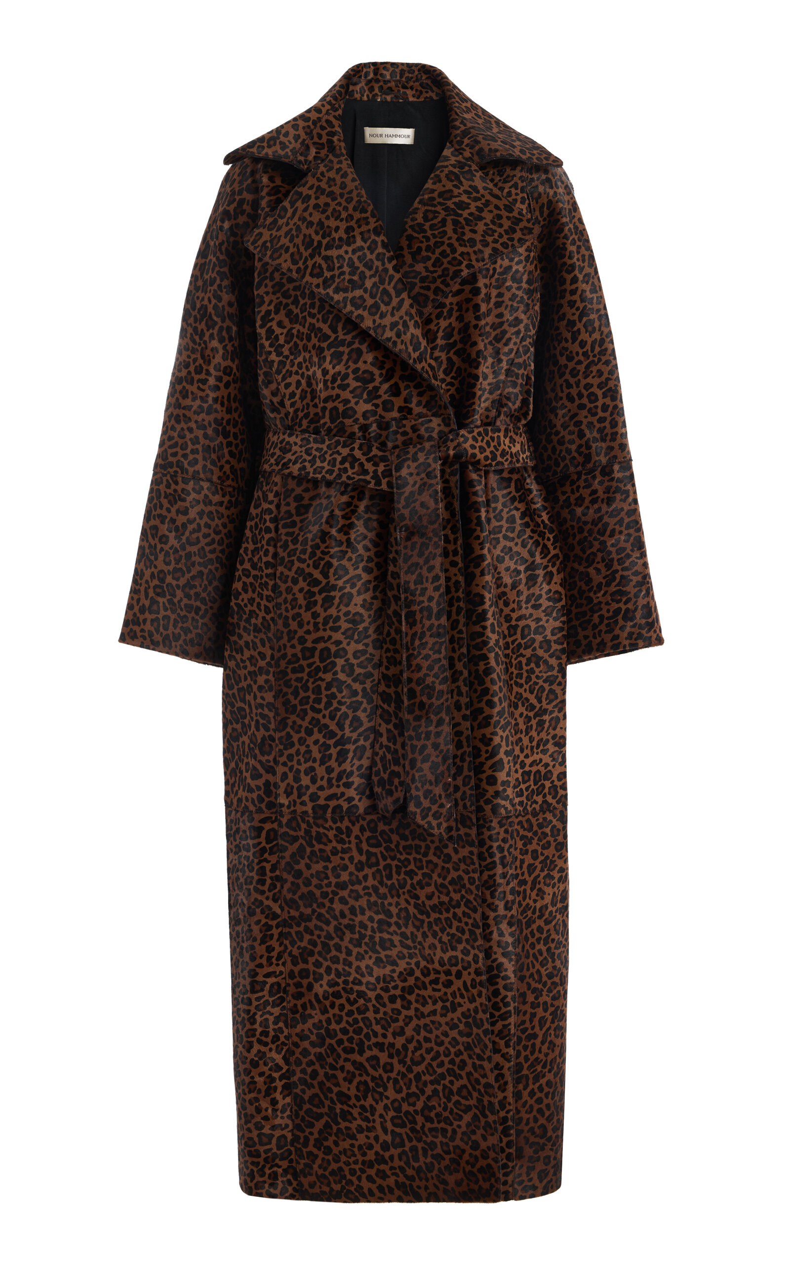 Althea Leopard Ponyhair Trench Coat