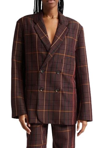 Hodges Plaid Double Breasted Blazer