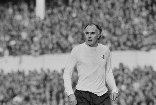 Alan Gilzean in action for Tottenham in October 1973.