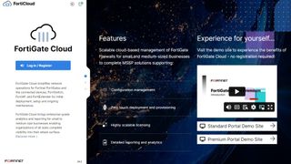 Fortinet FortiGate Cloud website screenshot.