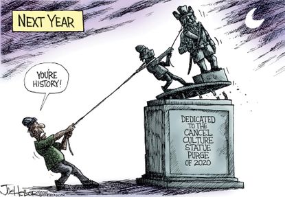 Editorial Cartoon U.S. cancel culture statues
