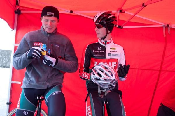 Warming up before a local race in Lichtervelde