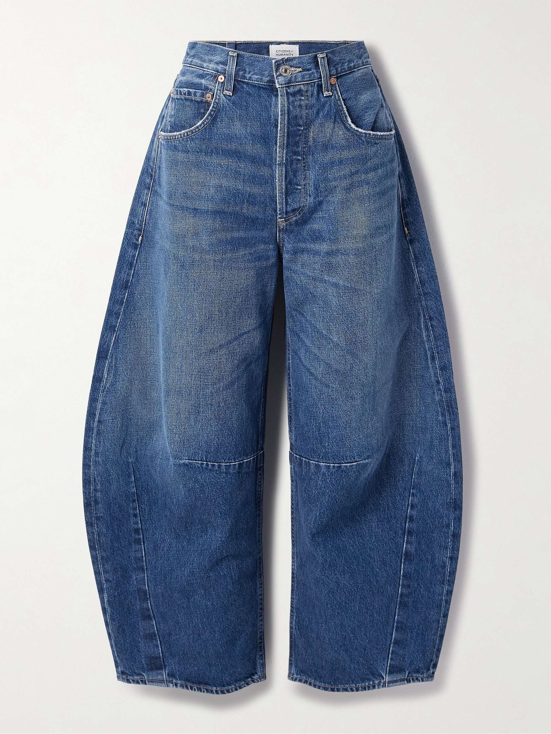 Horseshoe High-Rise Barrel-Leg Jeans